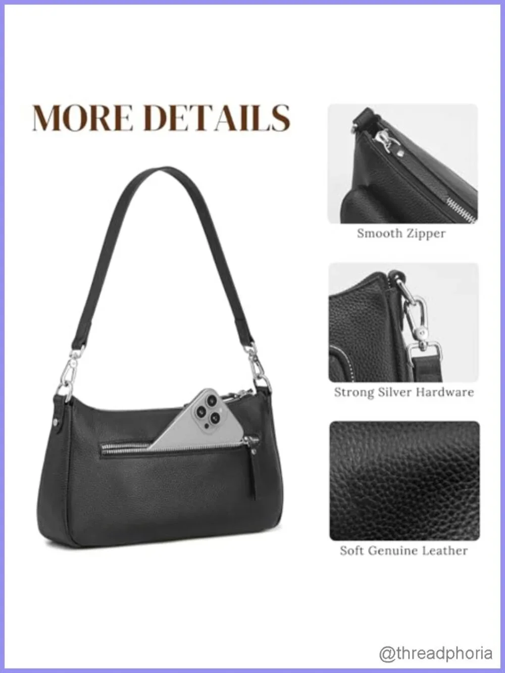 Genuine Pebbled Cowhide Leather Hobo Bag Women Crossbody Shoulder Purse Handbag
